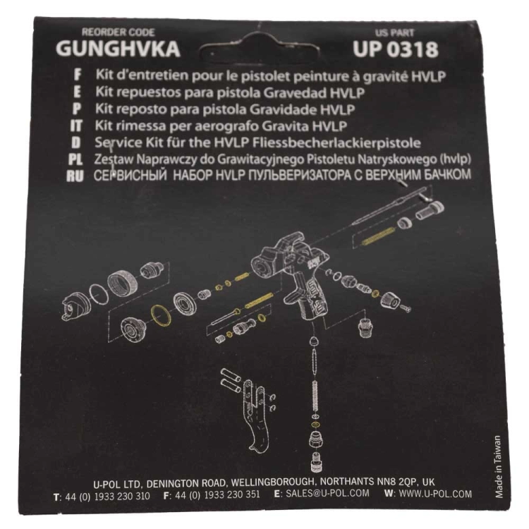 Zestaw naprawczy do pistoletu natryskowego HVLP U-POL UP0318