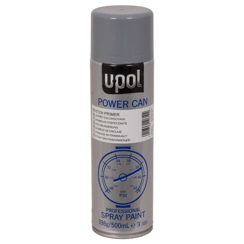 Podkład wytrawiający ciemnoszary spray 500 ml U-POL Power Can ETCH PCEP/AL