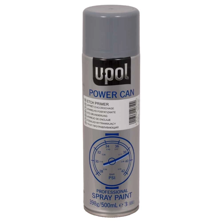 Podkład wytrawiający ciemnoszary spray 500 ml U-POL Power Can ETCH PCEP/AL