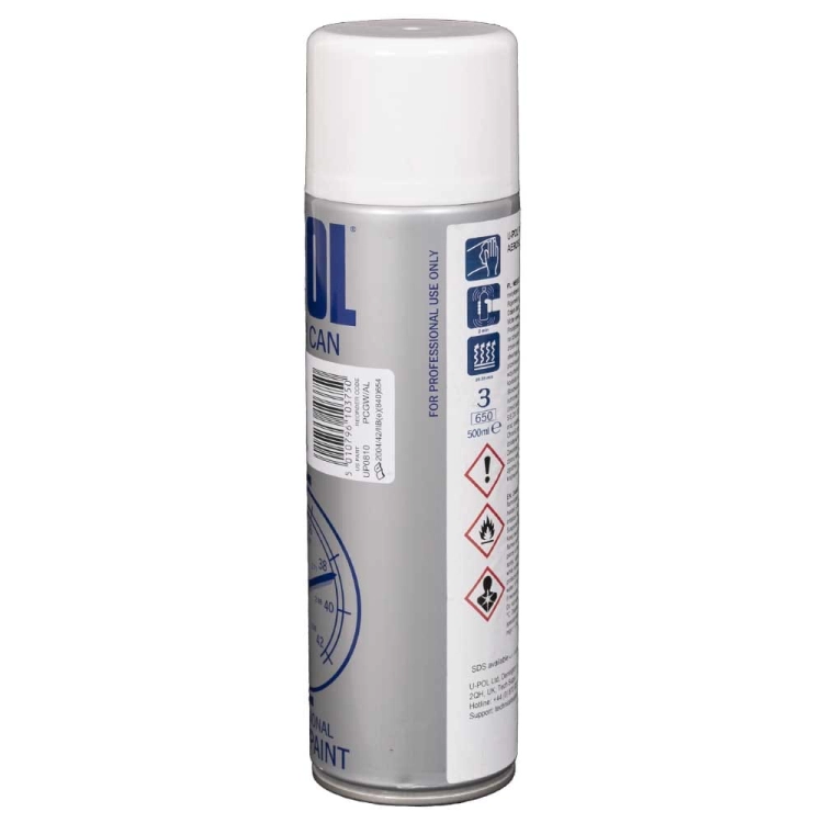 Lakier biały połysk spray 500 ml U-POL Power Can PCGW/AL