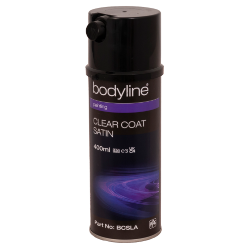 Lakier bezbarwny satynowy w sprayu 400 ml Bodyline BCSLA