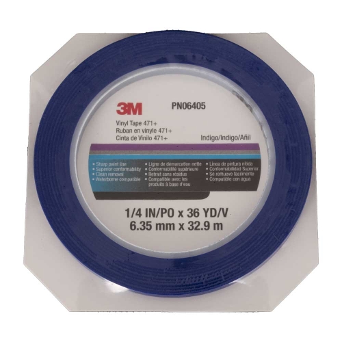Taśma maskująca winylowa 6,3mm x 33m indygo 3M 06405+