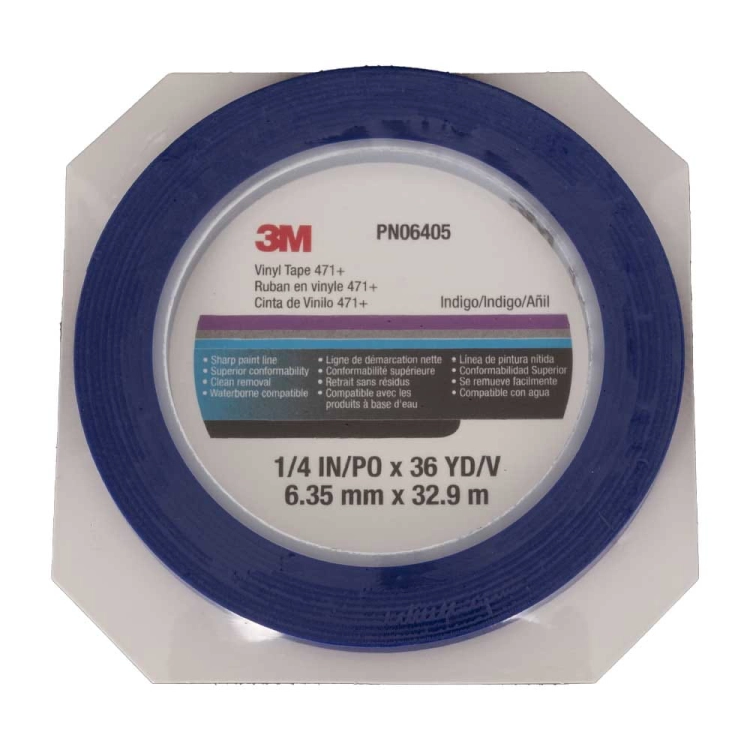 Taśma maskująca winylowa 6,3mm x 33m indygo 3M 06405+