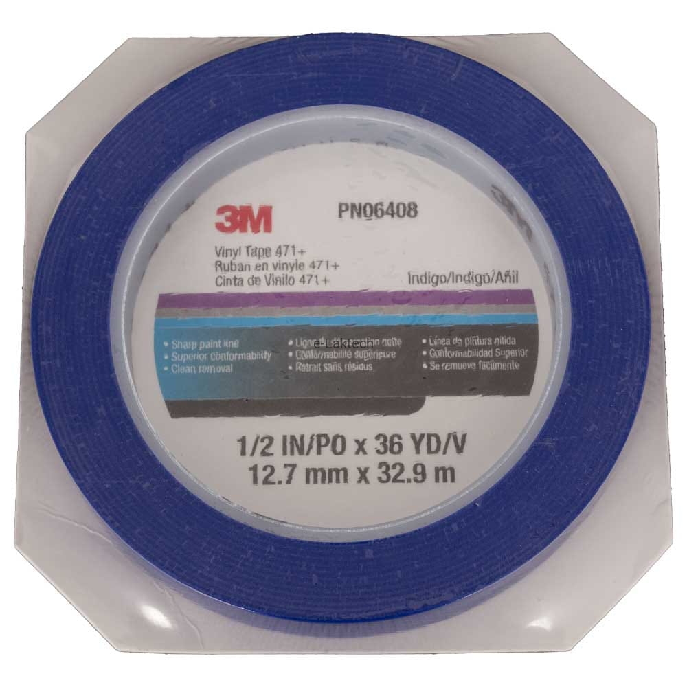 Taśma maskująca winylowa 12 mm x 33 m niebieska Vinyl Tape 3M 06408