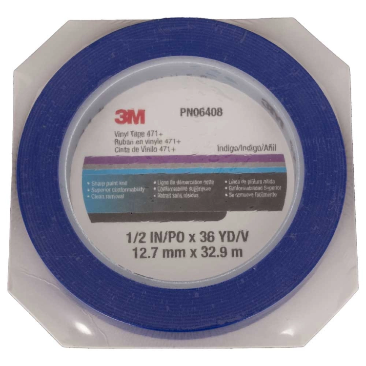 Taśma maskująca winylowa 12mm x 32,9m niebieska Vinyl Tape 3M-06408+