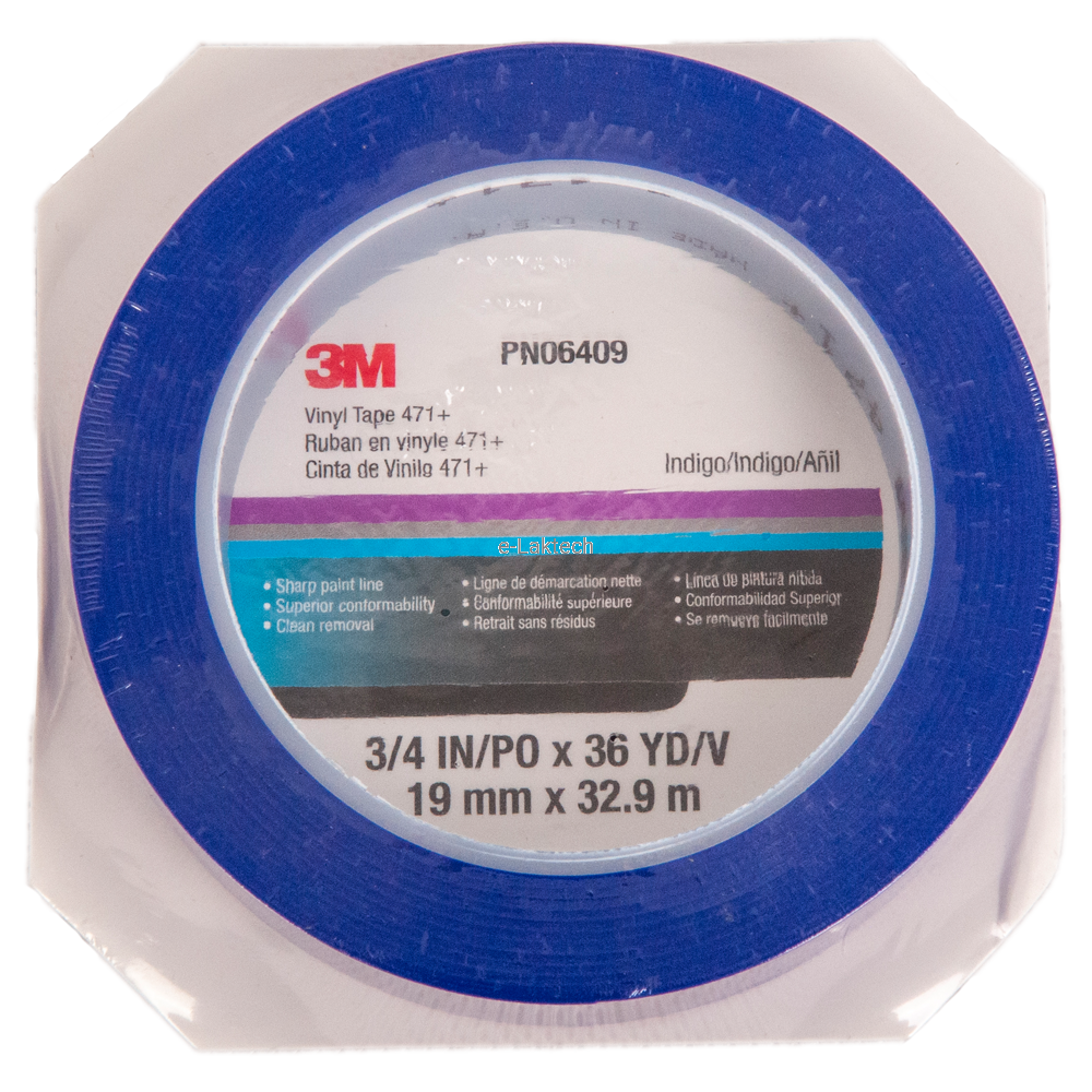Taśma winylowa cienkoliniowa 19 mm x 32,9 m niebieska 3M 06409