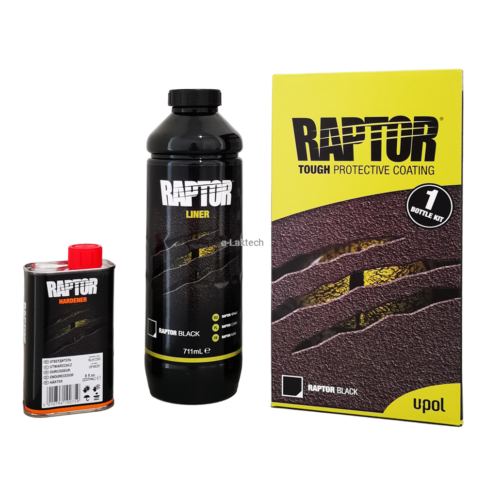 RAPTOR czarny natryskowy środek ochronny 1 L U-POL RLB/S1