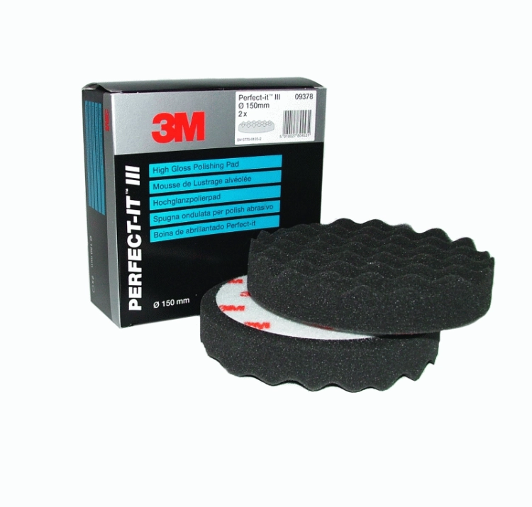 3M 09378 Gąbka polerska czarna na rzep