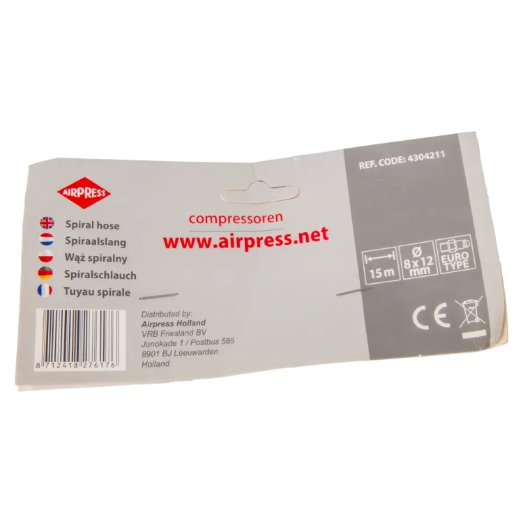 AIRPRESS Wąż spiralny PU 12x8 15m uzbrojony 4304211