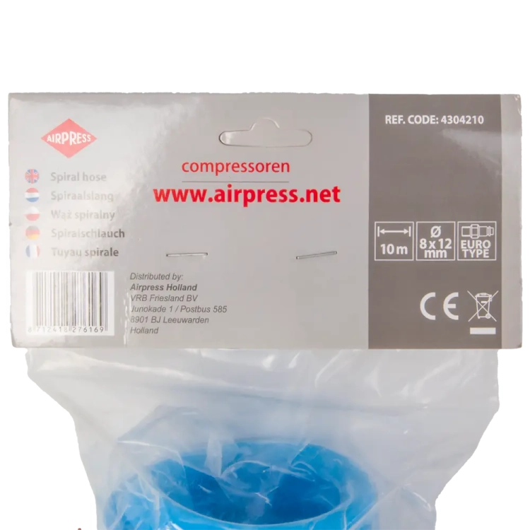 AIRPRESS Wąż spiralny PU 12x8 10m uzbrojony 4304210