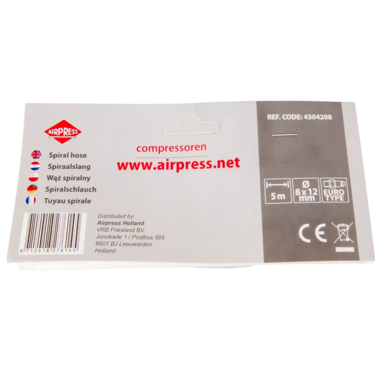AIRPRESS Wąż spiralny PU 12x8 5m uzbrojony 4304208