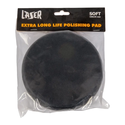 Gąbka polerska LASER Long Life Soft 150 x 25 mm czarna na rzep Chamaleon 49881