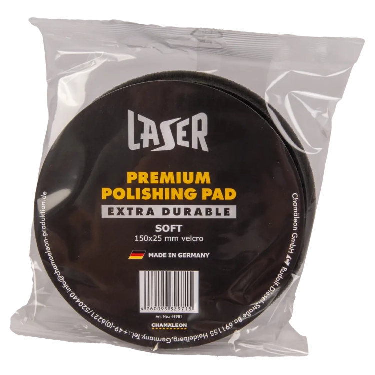 Gąbka polerska Premium miękka czarna 150 mm Laser Chamaleon 49981