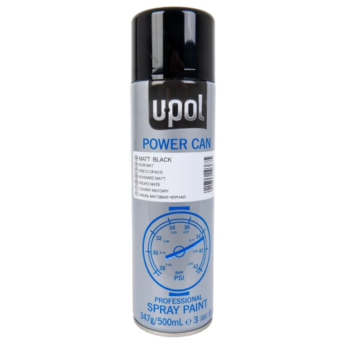 U-POL Lakier Czarny Mat SPRAY 500 ml U PCMB/AL