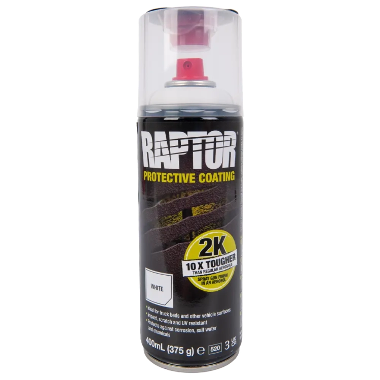 U-POL Raptor 2K Aerosol 400 ml Biały środek ochrony karoserii U RLW/AL spray