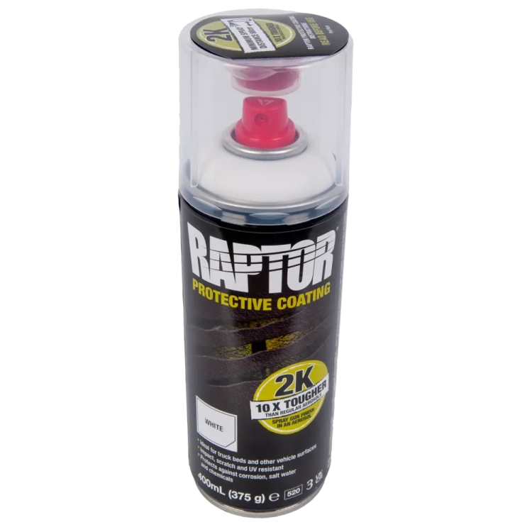 U-POL Raptor 2K Aerosol 400 ml Biały środek ochrony karoserii U RLW/AL spray