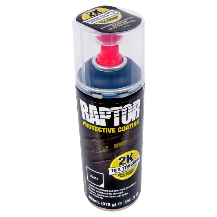 U-POL Raptor 2K Aerosol 400 ml Czarny środek ochrony karoserii U RLB/AL spray