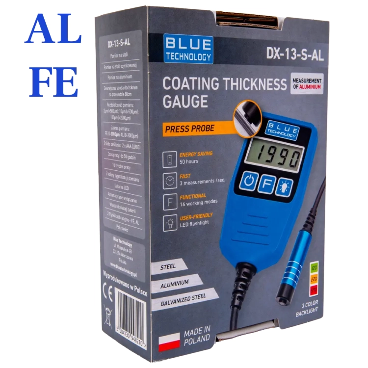 Miernik grubości powłoki lakierniczej DX-13-S-AL, FE