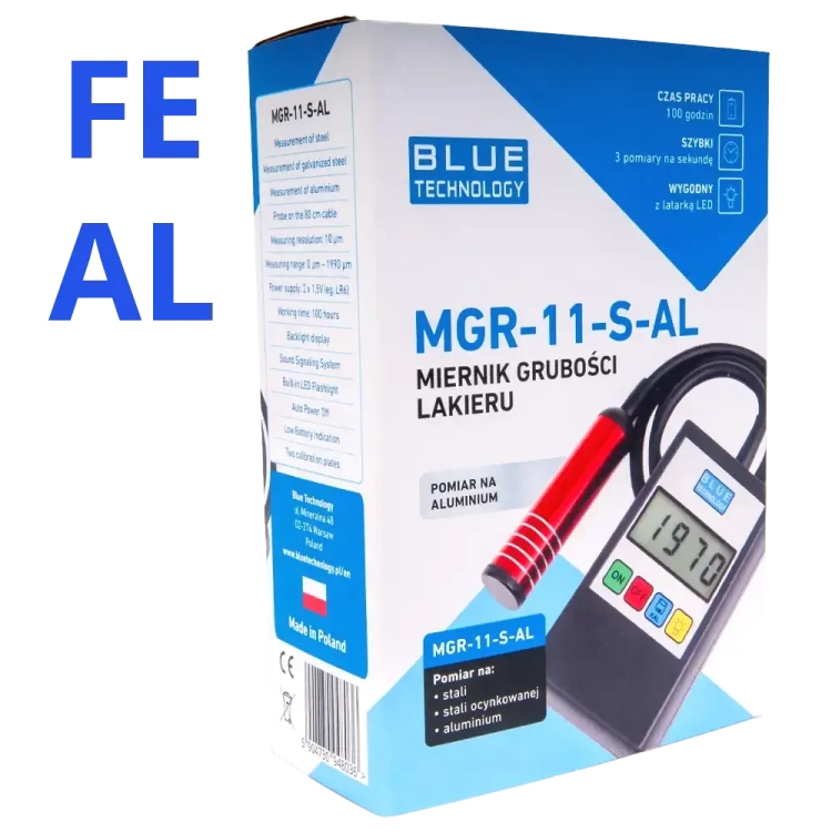 Miernik grubości powłoki lakierniczej MGR-11-S-AL