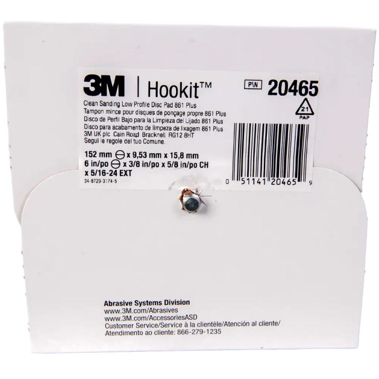 Podkładka 3M Hookit 6"x3/8"x5/8" otwory 8/6/1