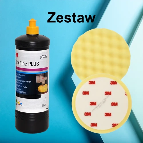 Mleczko Polerskie Extra Fine żółty korek + w gratisie gąbki żółte polerskie