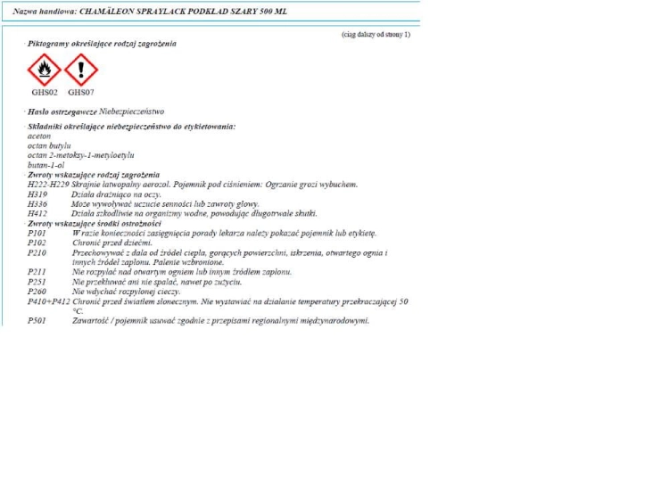 Podkład szary spray 0,5L Chamaleon 26004