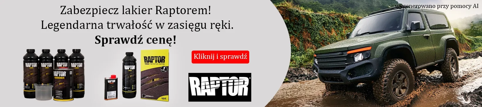 RAPTOR czarny natryskowy środek ochronny zestaw 4 butelki U-POL RLB/S4