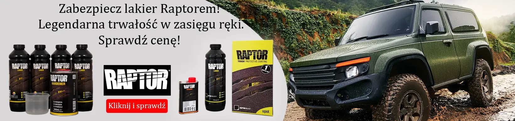 Raptor U-POL to natryskowy środek ochronny. Niezwykle mocna i wytrzymała powłoka uretanowa 2K. Produkt dający efekt struktury.