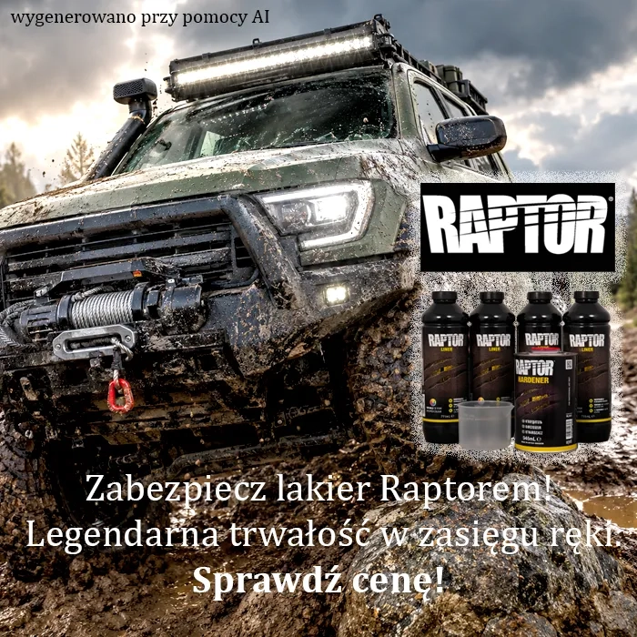 RAPTOR czarny natryskowy środek ochronny zestaw 4 butelki U-POL RLB/S4